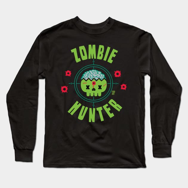 ZOMBIE HUNTER Long Sleeve T-Shirt by toddgoldmanart